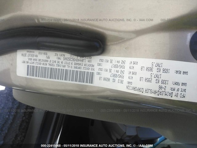 1J8HH48N96C262005 - 2006 JEEP COMMANDER ბეჟი ფოტო 9