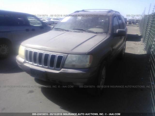 1J4GX58N61C572725 - 2001 JEEP GRAND CHEROKEE LIMITED BROWN photo 2