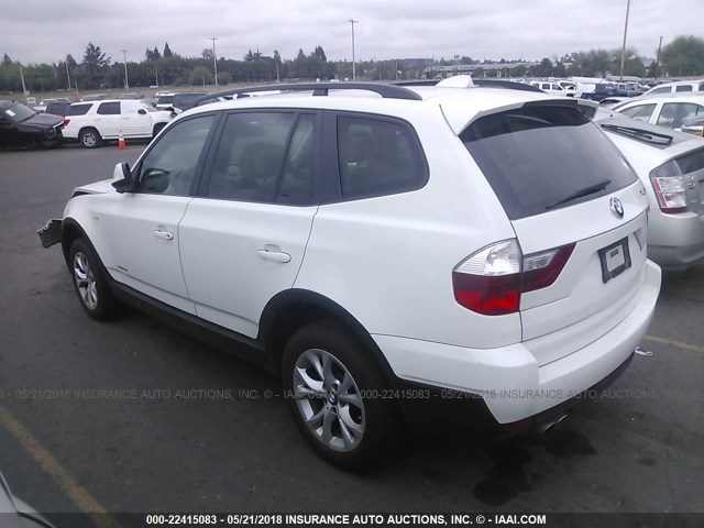 WBXPC9C41AWJ39547 - 2010 BMW X3 XDRIVE30I WHITE photo 3