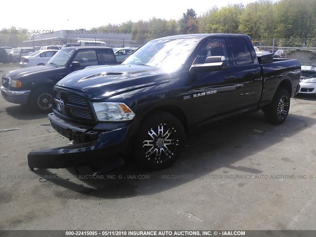 1C6RD7HT0CS211072 - 2012 DODGE RAM 1500 SPORT BLACK photo 2