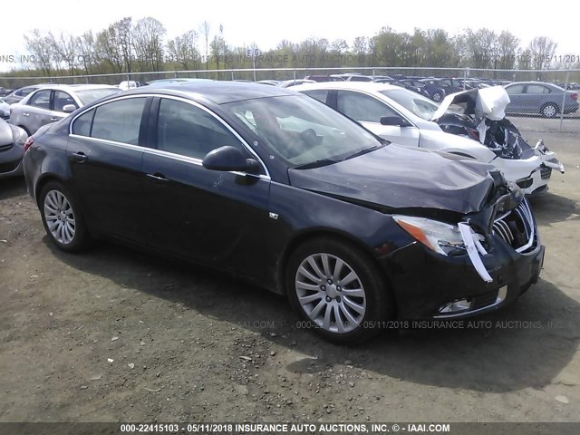 W04GP5EC3B1003654 - 2011 BUICK REGAL CXL BLACK photo 1