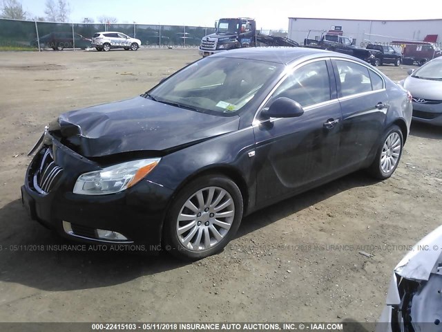 W04GP5EC3B1003654 - 2011 BUICK REGAL CXL BLACK photo 2