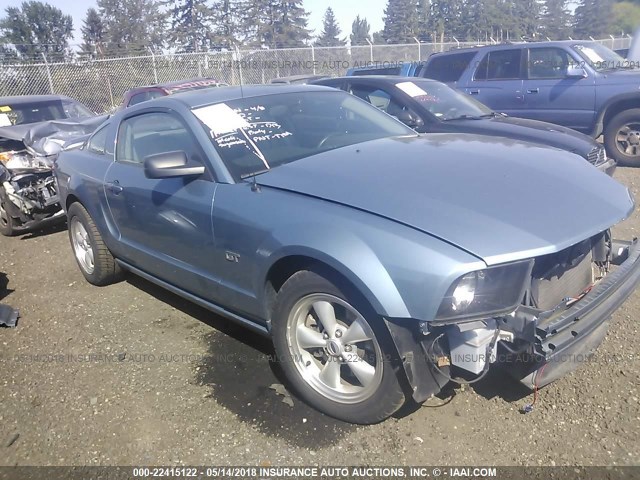 1ZVHT82H975325218 - 2007 FORD MUSTANG GT BLUE photo 1