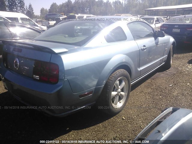 1ZVHT82H975325218 - 2007 FORD MUSTANG GT BLUE photo 4