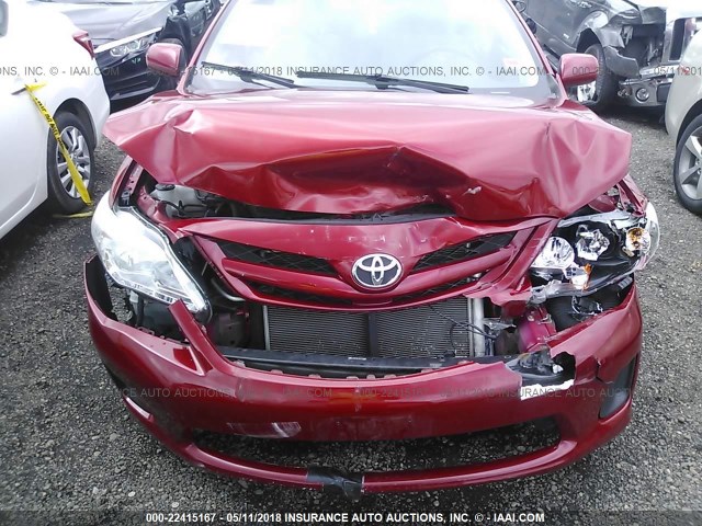 JTDBU4EE4B9169686 - 2011 TOYOTA COROLLA S/LE RED photo 6