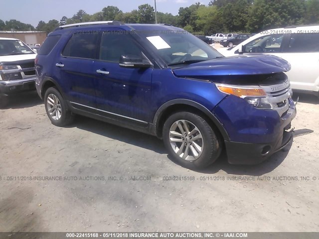 1FM5K7D82DGB42240 - 2013 FORD EXPLORER XLT BLUE photo 1