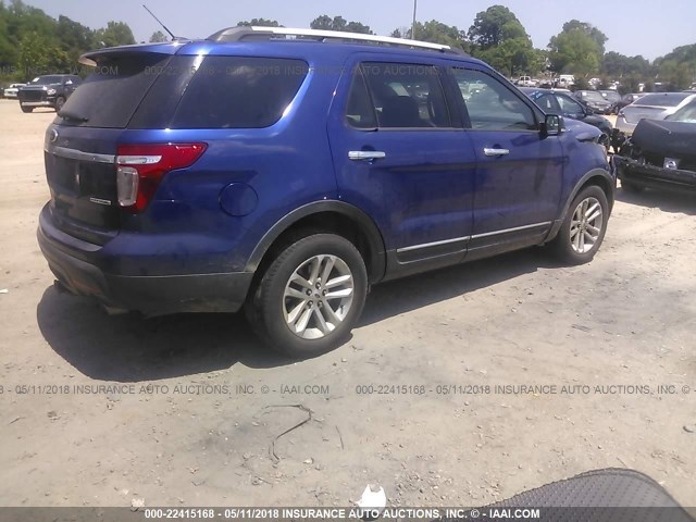 1FM5K7D82DGB42240 - 2013 FORD EXPLORER XLT BLUE photo 4