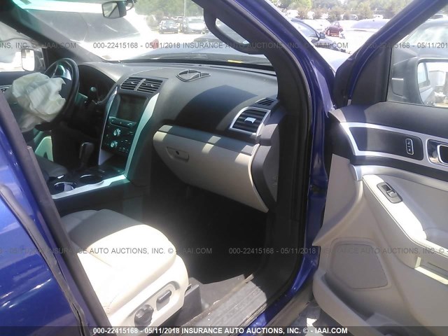 1FM5K7D82DGB42240 - 2013 FORD EXPLORER XLT BLUE photo 5