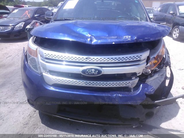 1FM5K7D82DGB42240 - 2013 FORD EXPLORER XLT BLUE photo 6