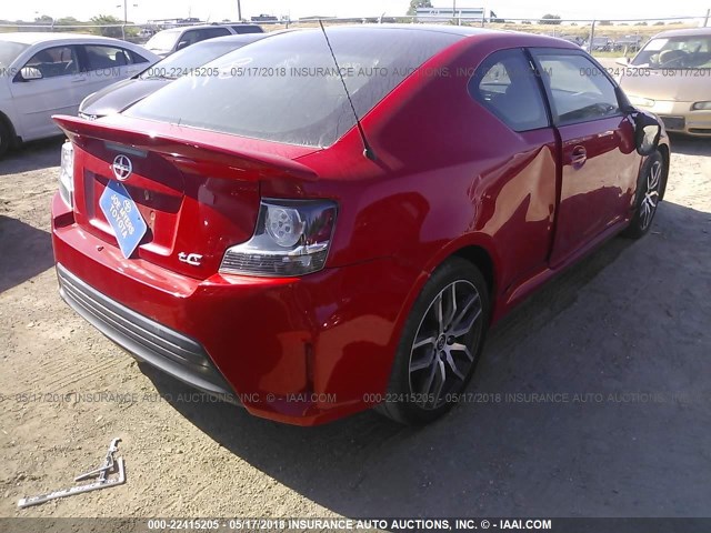 JTKJF5C71E3080562 - 2014 TOYOTA SCION TC 红色 照片 4