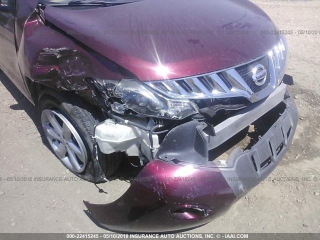 JN8AZ18U09W025793 - 2009 NISSAN MURANO S/SL MAROON photo 6