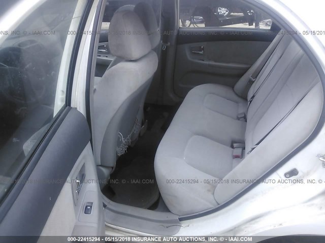 KNAFE121X75477701 - 2007 KIA SPECTRA EX/LX WHITE photo 8