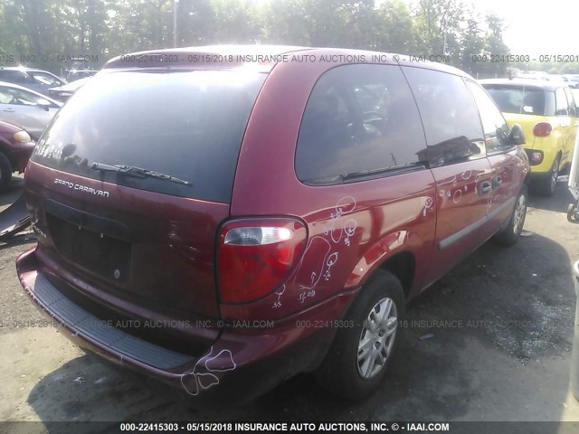 1D4GP24RX6B668080 - 2006 DODGE GRAND CARAVAN SE RED photo 4