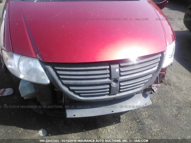 1D4GP24RX6B668080 - 2006 DODGE GRAND CARAVAN SE RED photo 6