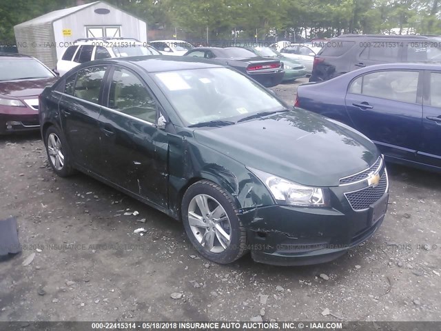 1G1P75SZ0E7302723 - 2014 CHEVROLET CRUZE GREEN photo 1