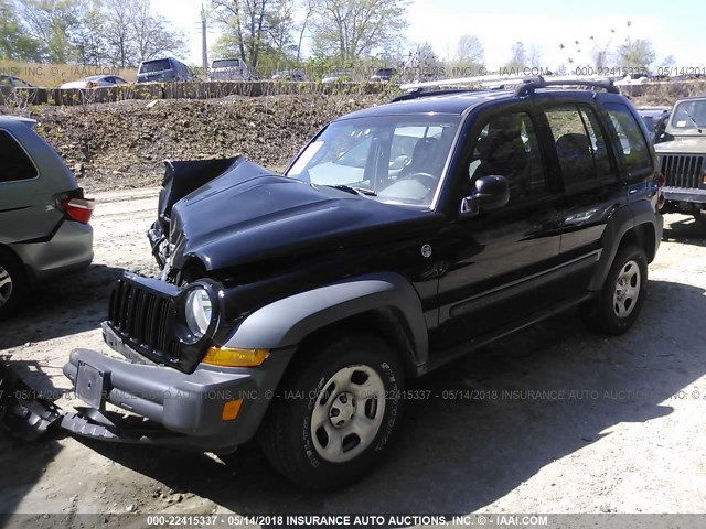 1J4GL48K17W527999 - 2007 JEEP LIBERTY SPORT 黑色 照片 2