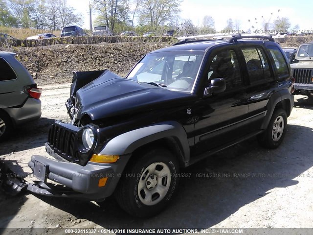 1J4GL48K17W527999 - 2007 JEEP LIBERTY SPORT BLACK photo 2