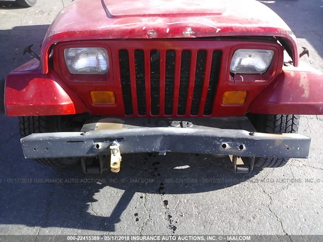 1J4FY29SXRP432807 - 1994 JEEP WRANGLER / YJ SE RED photo 6