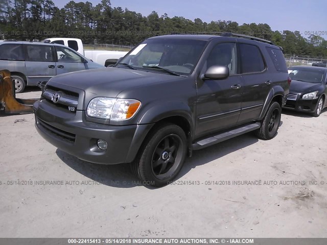 5TDZT38A96S280746 - 2006 TOYOTA SEQUOIA LIMITED GRAY photo 2
