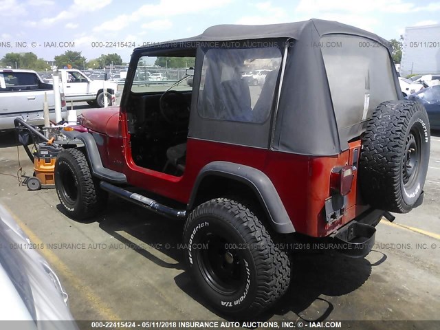 2J4FY39S5NJ546856 - 1992 JEEP WRANGLER / YJ ISLANDER RED photo 3