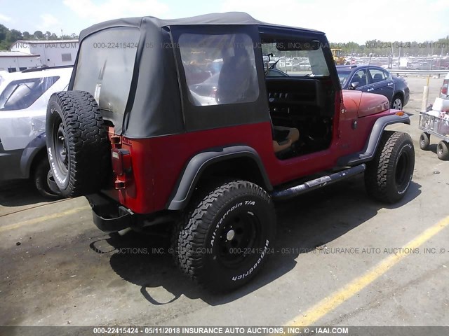 2J4FY39S5NJ546856 - 1992 JEEP WRANGLER / YJ ISLANDER RED photo 4