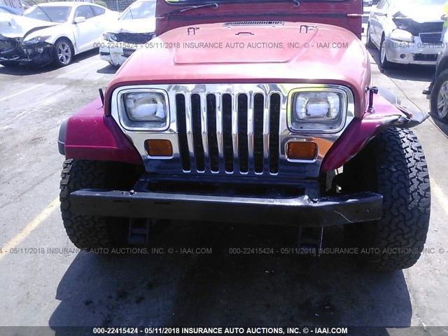 2J4FY39S5NJ546856 - 1992 JEEP WRANGLER / YJ ISLANDER RED photo 6