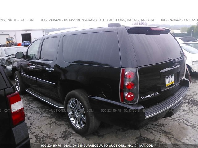 1GKFK66868J250082 - 2008 GMC YUKON XL DENALI BLACK photo 3