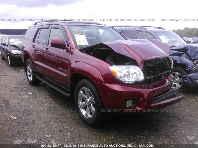 JTEBU17R378104917 - 2007 TOYOTA 4RUNNER LIMITED MAROON photo 1