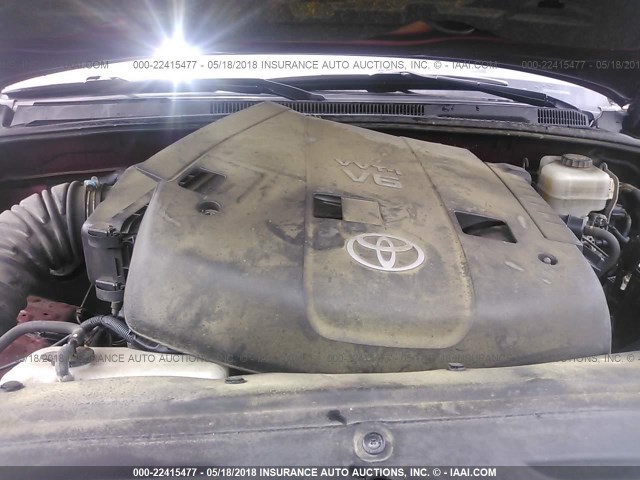 JTEBU17R378104917 - 2007 TOYOTA 4RUNNER LIMITED MAROON photo 10