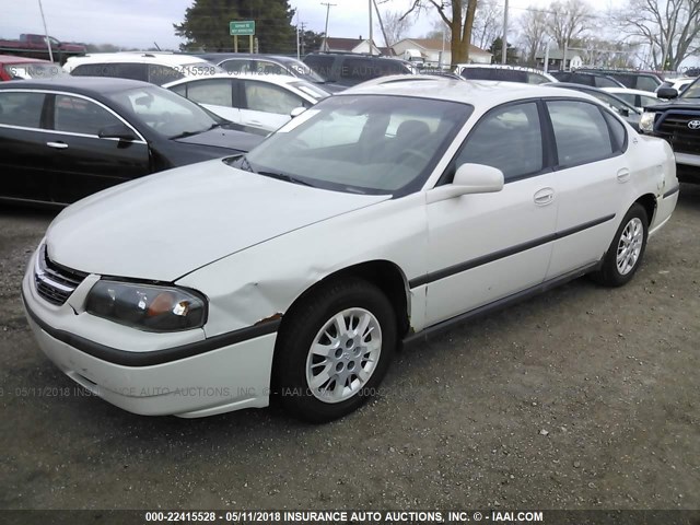 2G1WF52E539188905 - 2003 CHEVROLET IMPALA WHITE photo 2