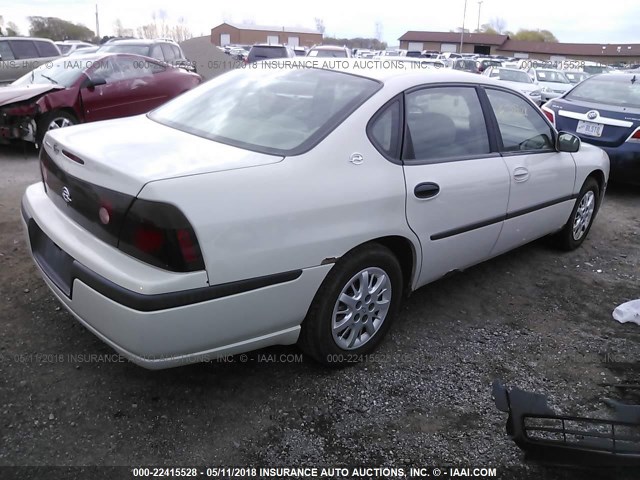 2G1WF52E539188905 - 2003 CHEVROLET IMPALA WHITE photo 4