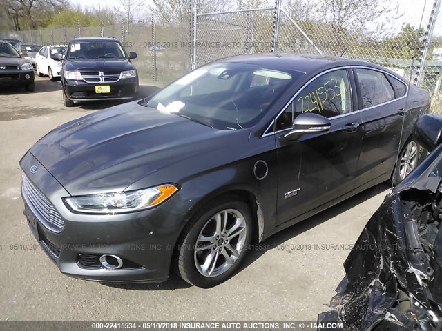 3FA6P0SU5FR308060 - 2015 FORD FUSION TITANIUM PHEV GRAY photo 2