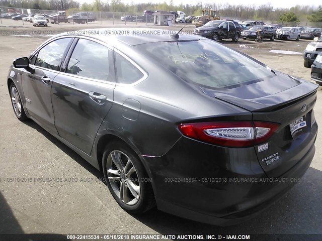 3FA6P0SU5FR308060 - 2015 FORD FUSION TITANIUM PHEV GRAY photo 3