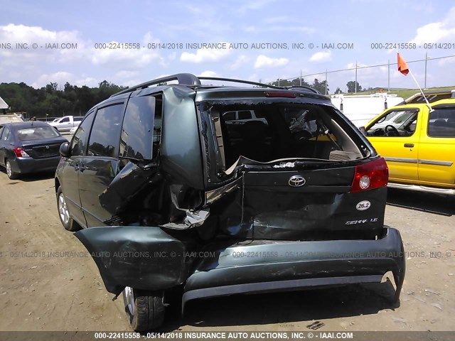 5TDZA23C65S301169 - 2005 TOYOTA SIENNA CE/LE GREEN photo 6