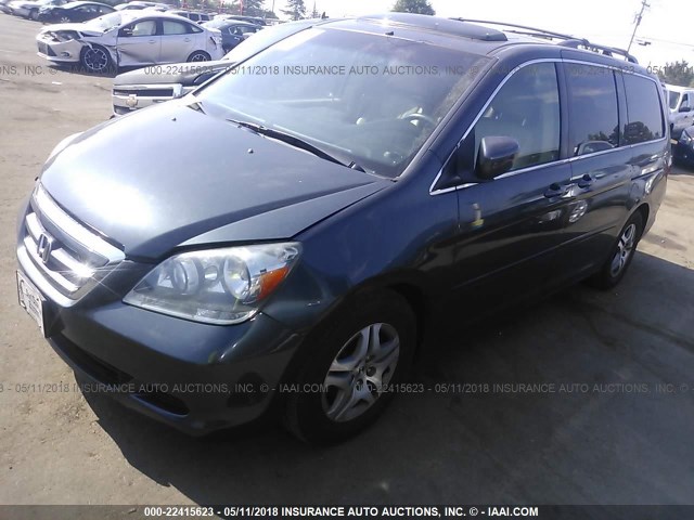 5FNRL38755B133735 - 2005 HONDA ODYSSEY EXL ნაცრისფერი ფოტო 2