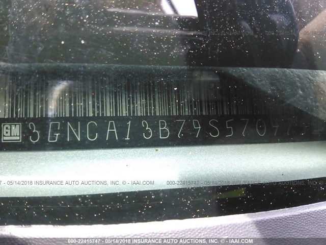 3GNCA13B79S570975 - 2009 CHEVROLET HHR LS ვერცხლისფერი ფოტო 9