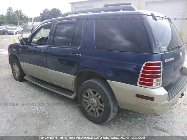 4M2ZU86K85UJ19928 - 2005 MERCURY MOUNTAINEER  BLUE photo 3