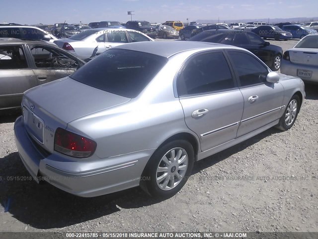 KMHWF35H65A153729 - 2005 HYUNDAI SONATA GLS/LX SILVER photo 4