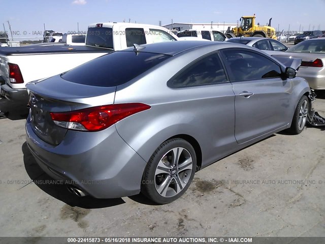 KMHDH6AE5DU022772 - 2013 HYUNDAI ELANTRA COUPE GS/SE GRAY photo 4