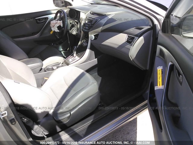 KMHDH6AE5DU022772 - 2013 HYUNDAI ELANTRA COUPE GS/SE GRAY photo 5