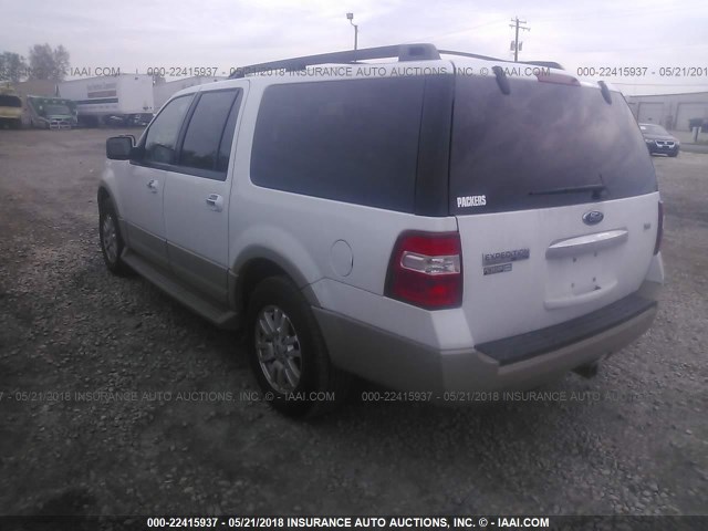 1FMFK18599EB10664 - 2009 FORD EXPEDITION EL EDDIE BAUER WHITE photo 3