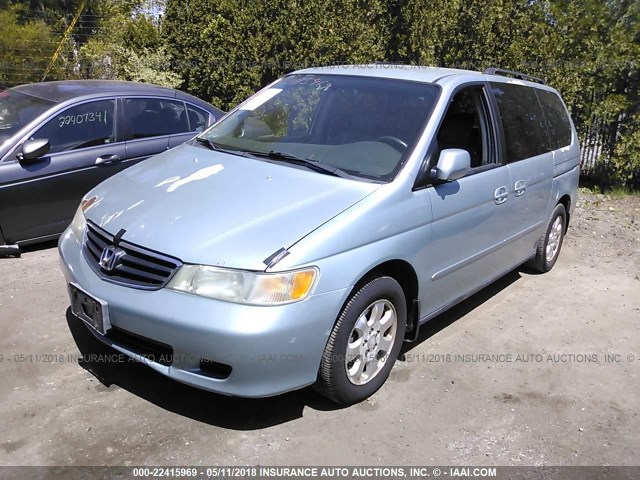 5FNRL18093B080056 - 2003 HONDA ODYSSEY EXL BLUE photo 2