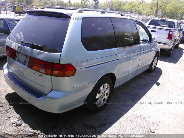 5FNRL18093B080056 - 2003 HONDA ODYSSEY EXL BLUE photo 4