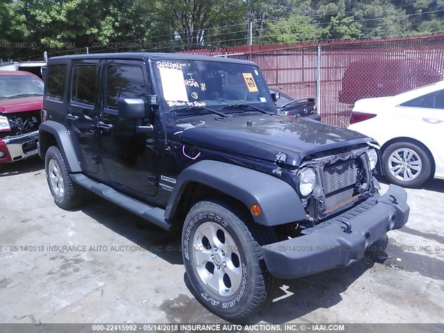 1C4HJWDG8EL227940 - 2014 JEEP WRANGLER UNLIMITE SPORT BLACK photo 1