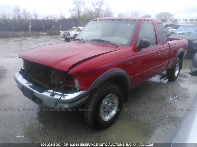 1FTZR15X6WPB42975 - 1998 FORD RANGER SUPER CAB RED photo 2