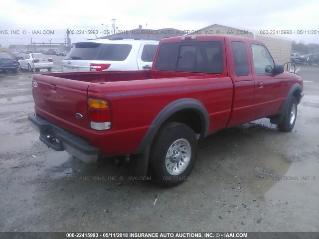 1FTZR15X6WPB42975 - 1998 FORD RANGER SUPER CAB RED photo 4