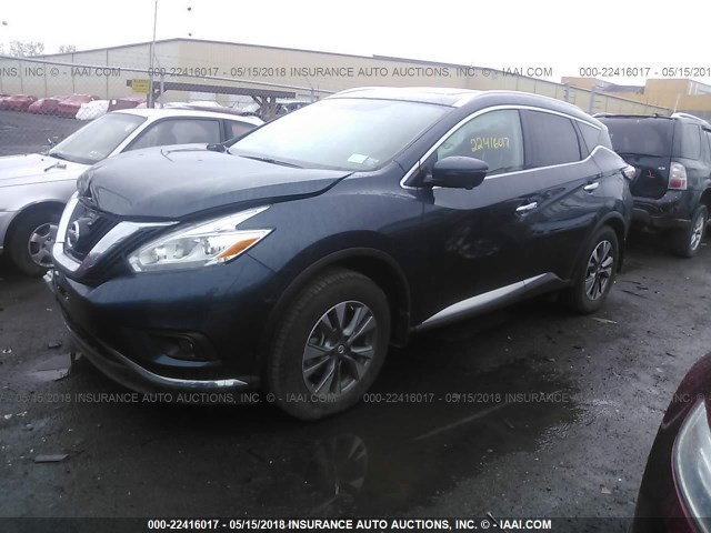 5N1AZ2MH3HN195284 - 2017 NISSAN MURANO S/SL/SV/PLATINUM GRAY photo 2