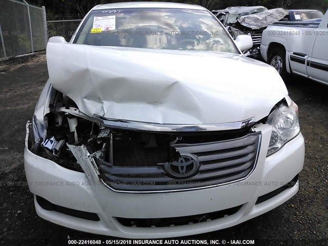 4T1BK3DB5AU367627 - 2010 TOYOTA AVALON XL/XLS/LIMITED WHITE photo 6