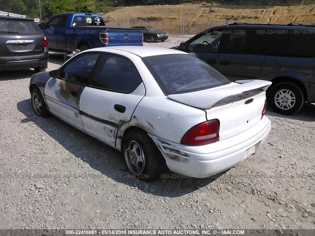 1B3ES47C4SD340689 - 1995 DODGE NEON HIGHLINE WHITE photo 3