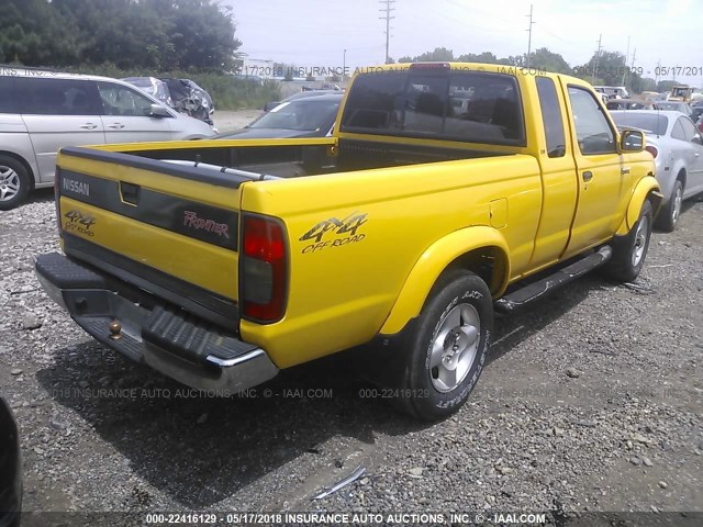 1N6ED26Y3YC355383 - 2000 NISSAN FRONTIER KING CAB XE/KING CAB SE YELLOW photo 4
